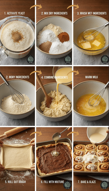 HOMEMADE CINNAMON ROLLS INSTRUCTIONS