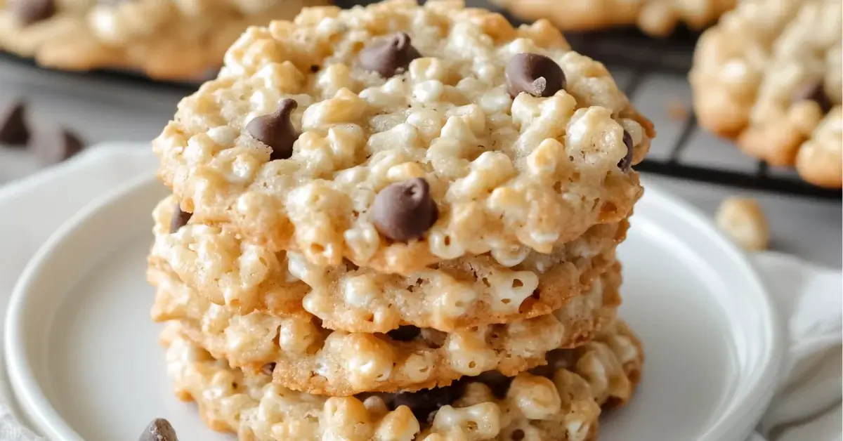 Freshly baked Rice Krispie Chocolate Chip Cookies