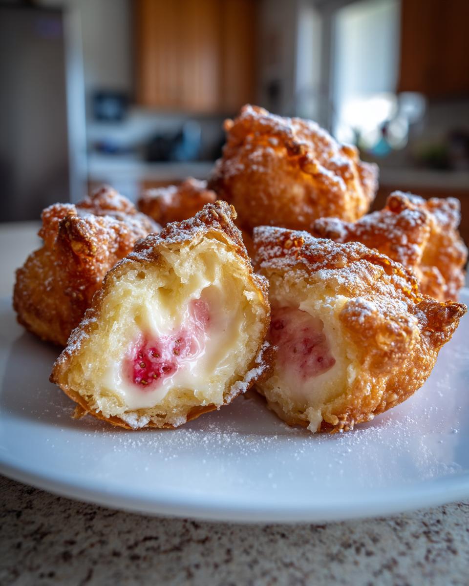 Deep-Fried Strawberry Cheesecake Stuffed Wonton Bites - detail 1
