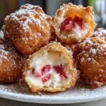 Deep-Fried Strawberry Cheesecake Stuffed Wonton Bites