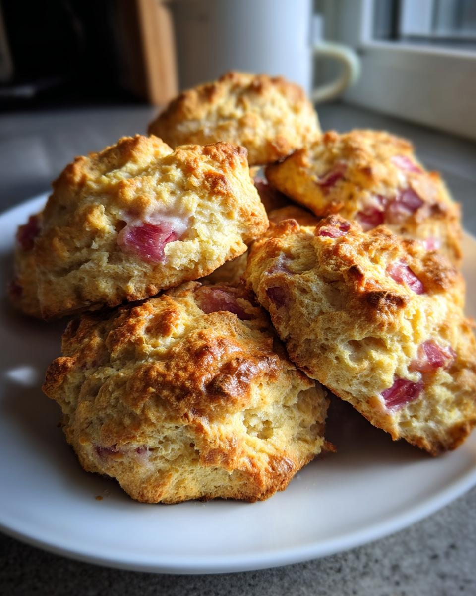 ridiculously easy Rhubarb Vanilla Lemon Scones Recipe - detail 1