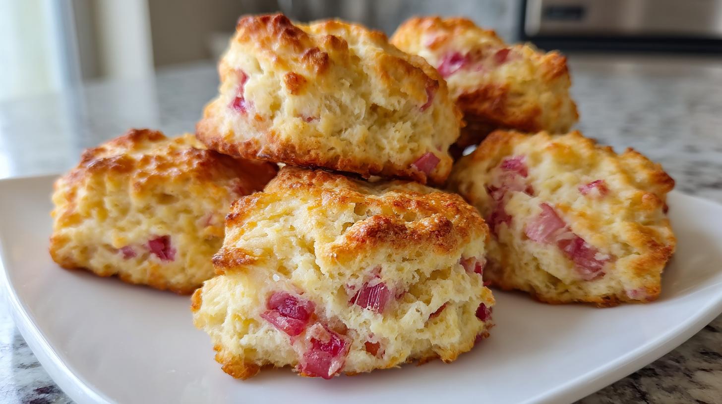 ridiculously easy Rhubarb Vanilla Lemon Scones Recipe - detail 2