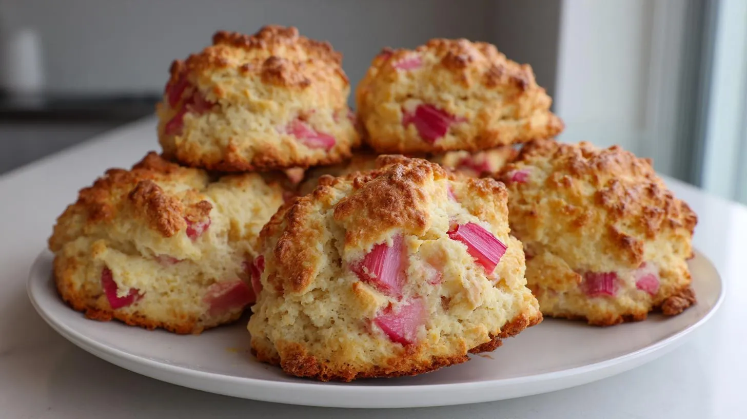 ridiculously easy Rhubarb Vanilla Lemon Scones Recipe