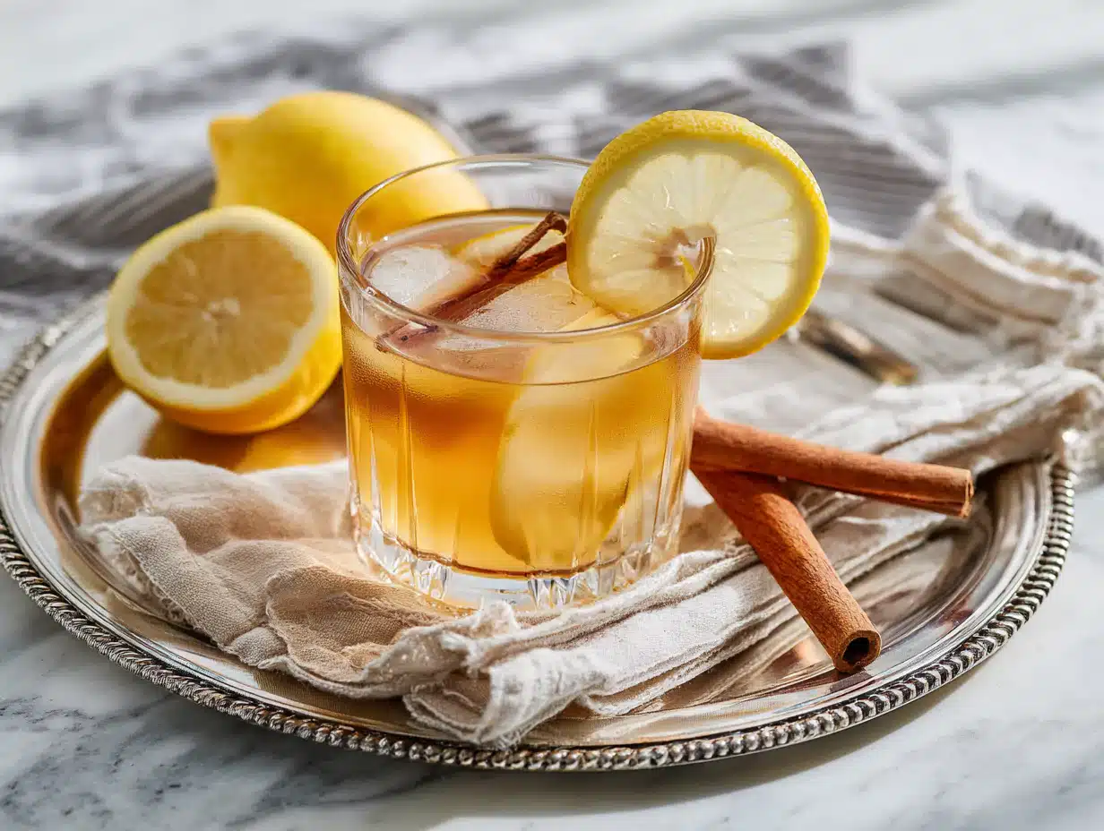 apple cider vinegar detox drink in a rustic Asheville kitchen