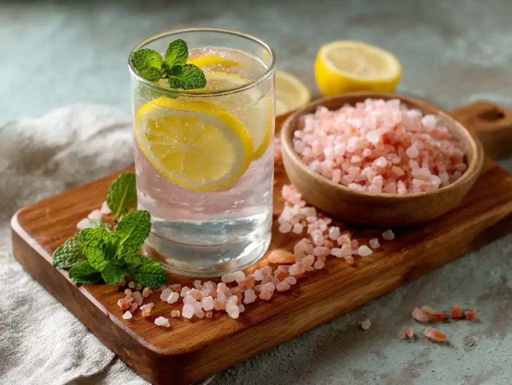 pink salt drink served