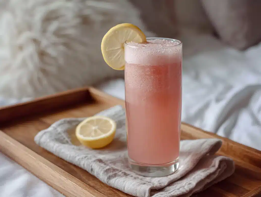 pink salt weight loss drink in a glass