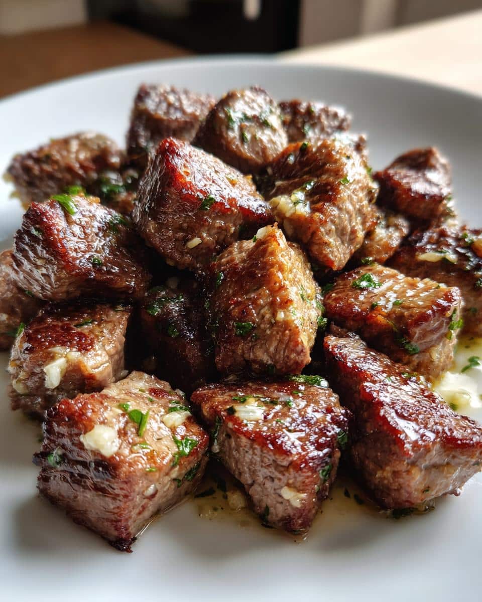 Air fryer garlic butter steak bites - detail 2