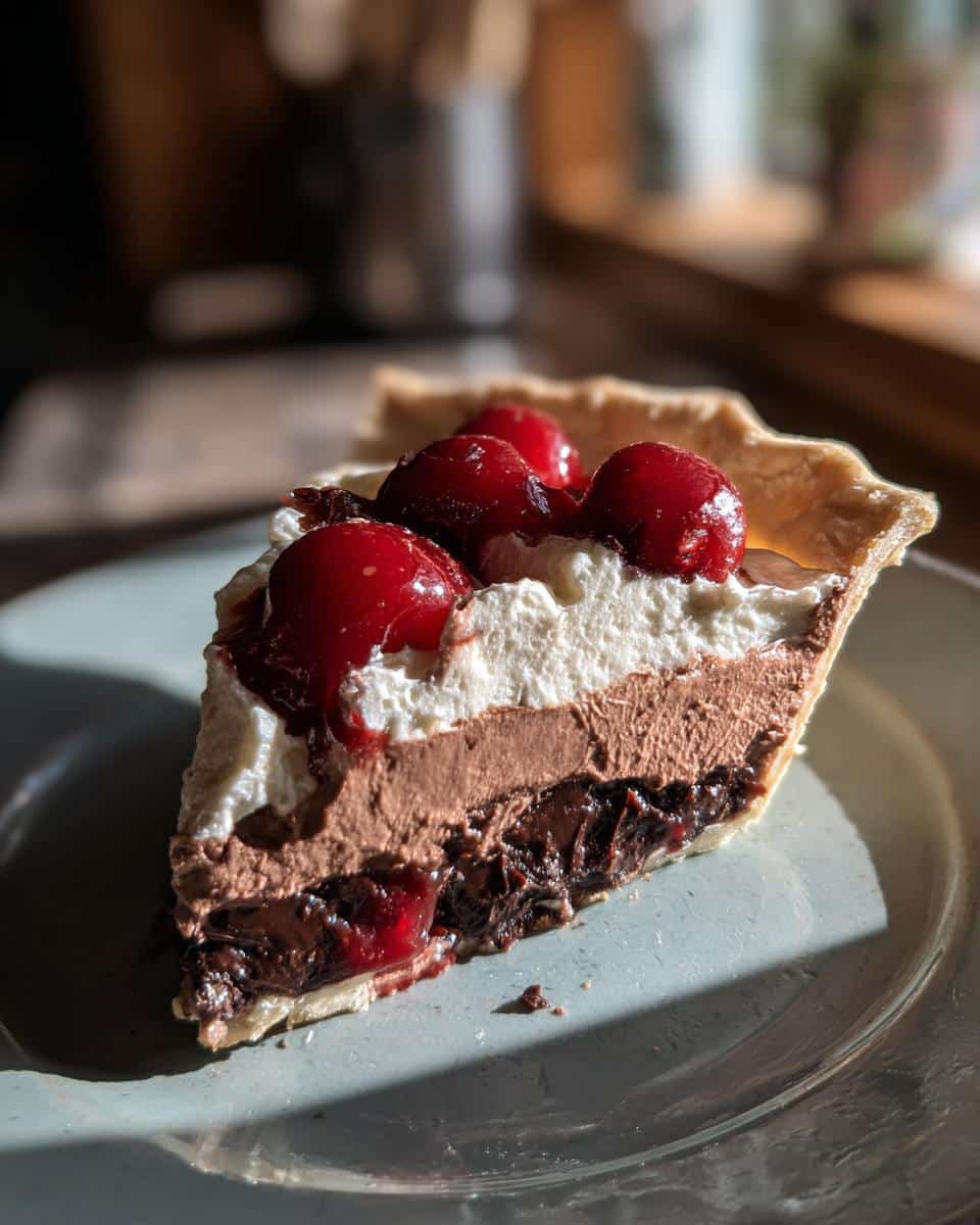 Chocolate Cherry Cream Pie - detail 1