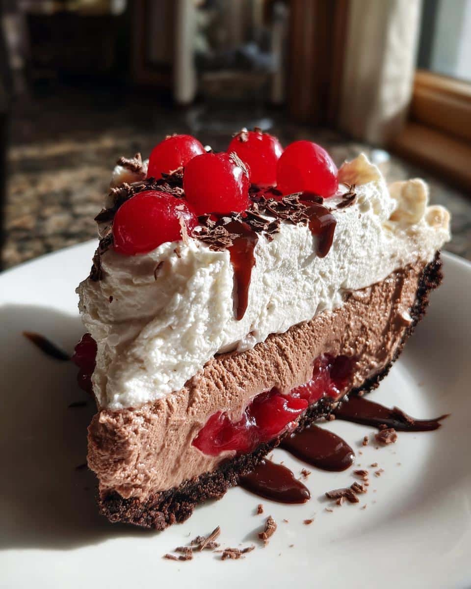 Chocolate Cherry Cream Pie - detail 3
