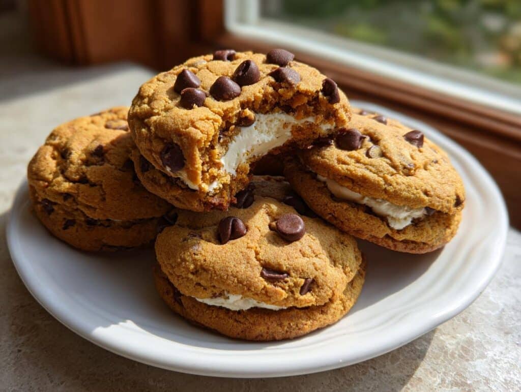 Pumpkin Chocolate Chip Cheesecake Cookies