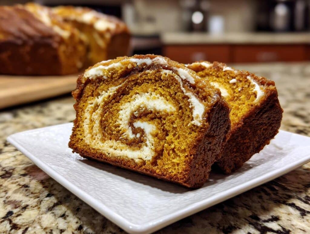 Pumpkin Cream Cheese Swirl Bread