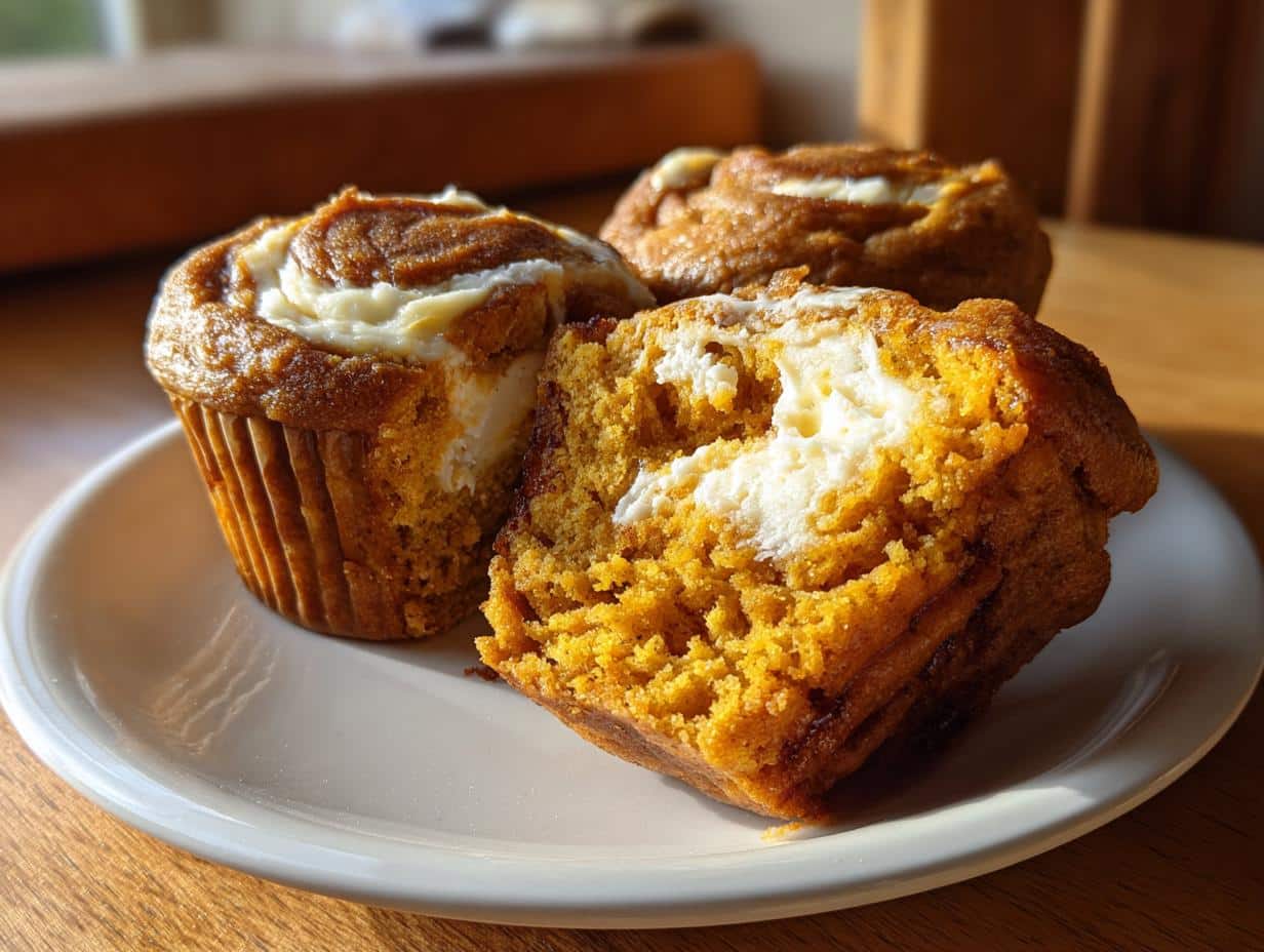 Pumpkin Cream Cheese Swirl Muffins