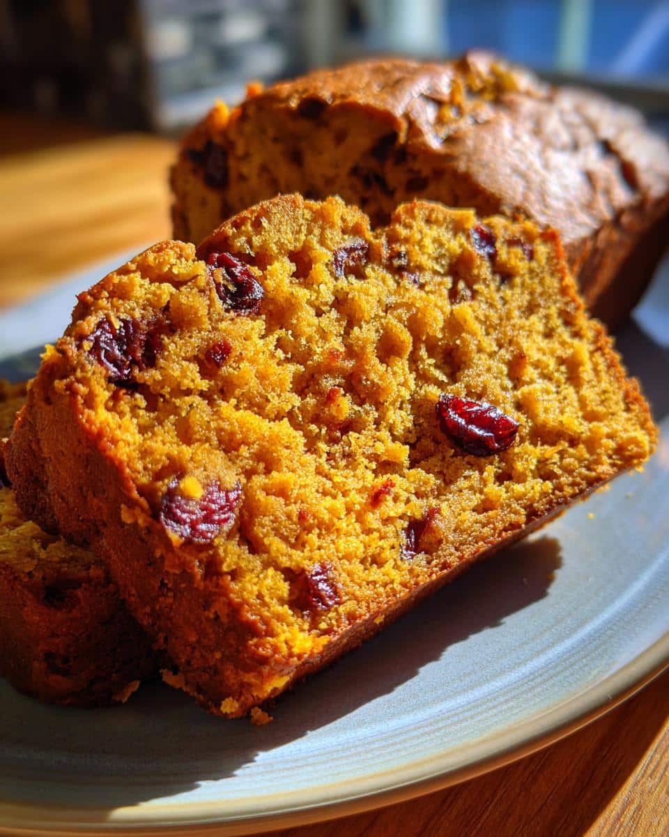 Pumpkin cranberry bread - detail 1