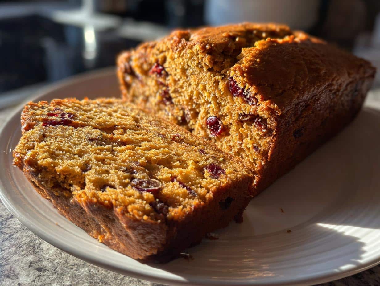 Pumpkin cranberry bread