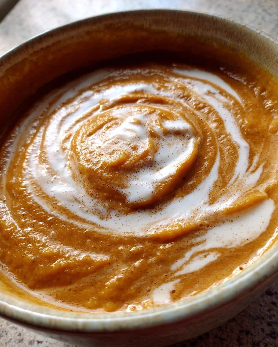 Pumpkin soup with canned pumpkin - detail 1