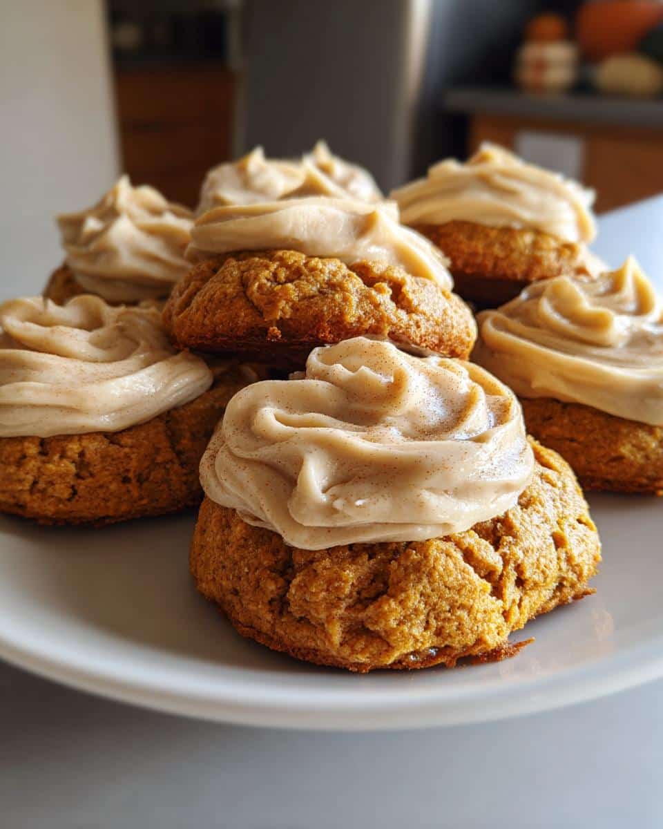 Soft Pumpkin Cookies with Cinnamon Frosting - detail 1