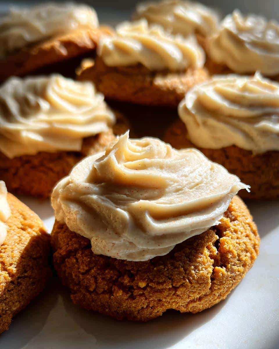 Soft Pumpkin Cookies with Cinnamon Frosting - detail 2