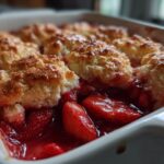 Strawberry Cobbler with Sweet Biscuit Crust