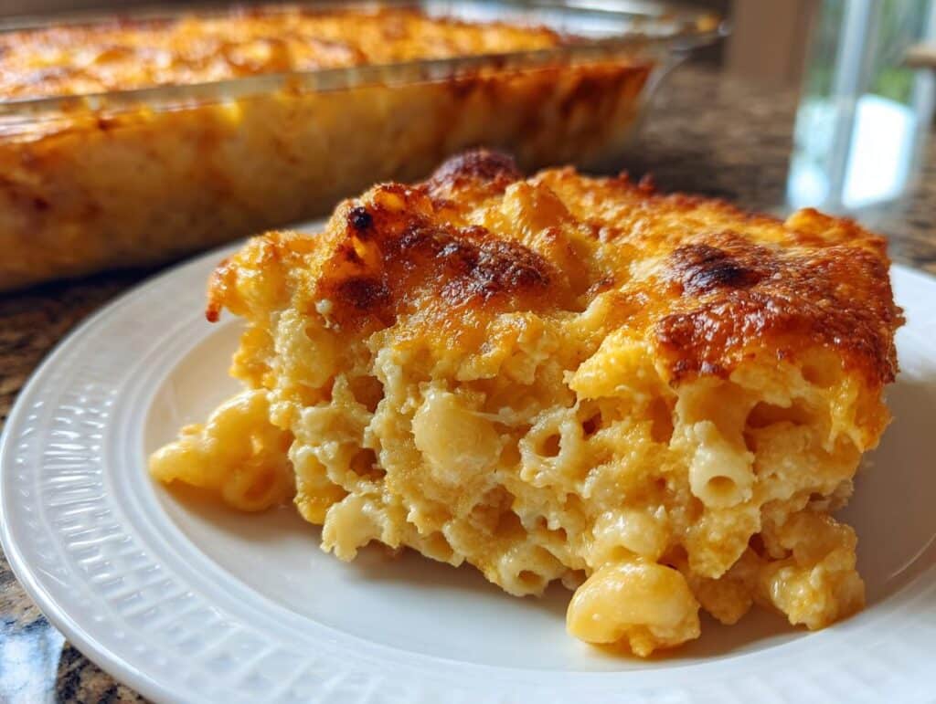 Three-Cheese Baked Mac and Cheese Casserole