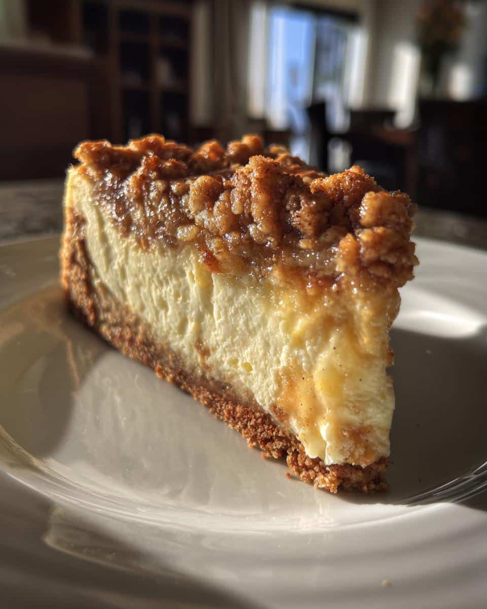 apple crisp cheesecake - detail 2