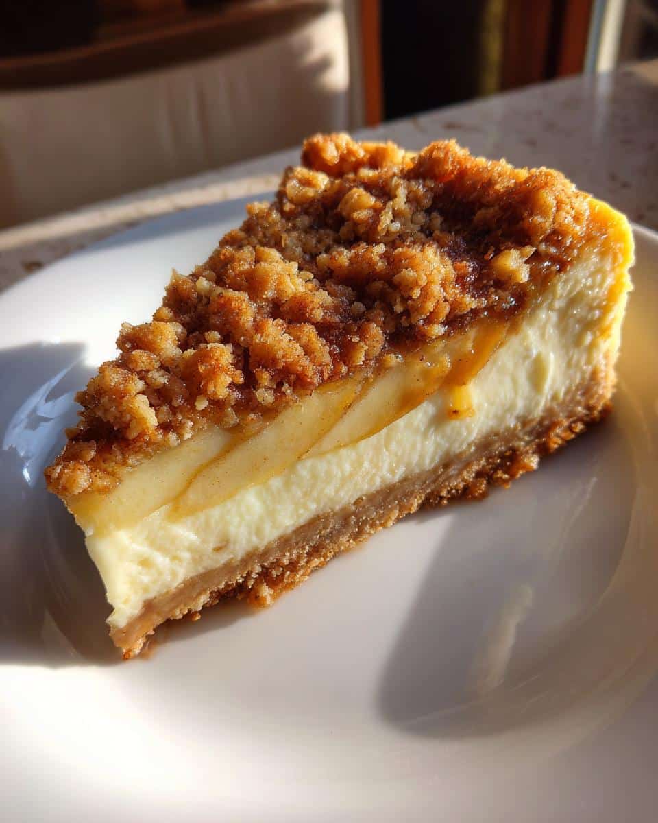 apple crisp cheesecake - detail 4