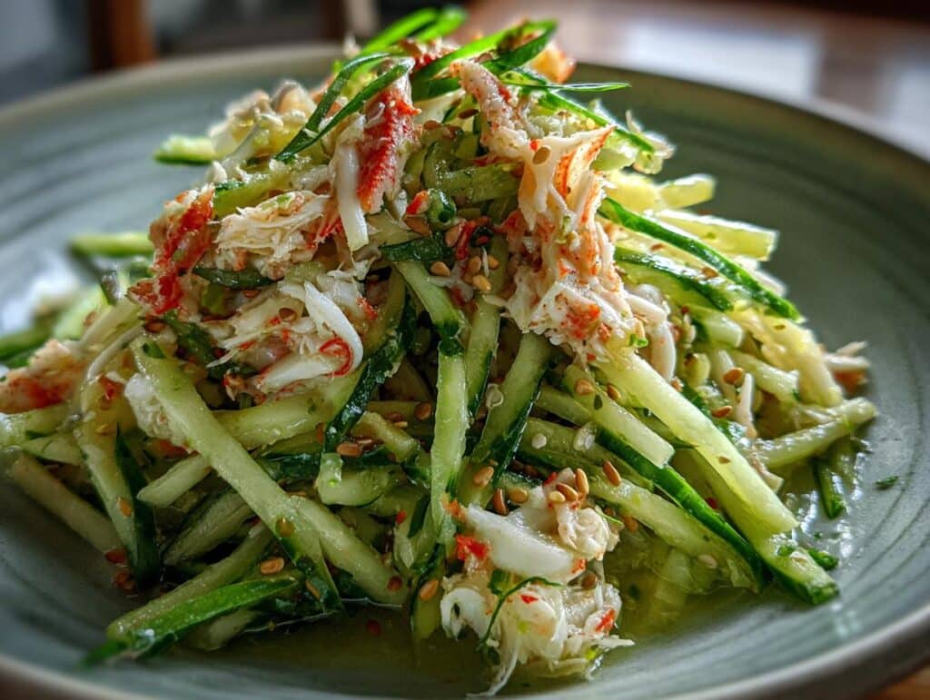asian cucumber salad with crab meat