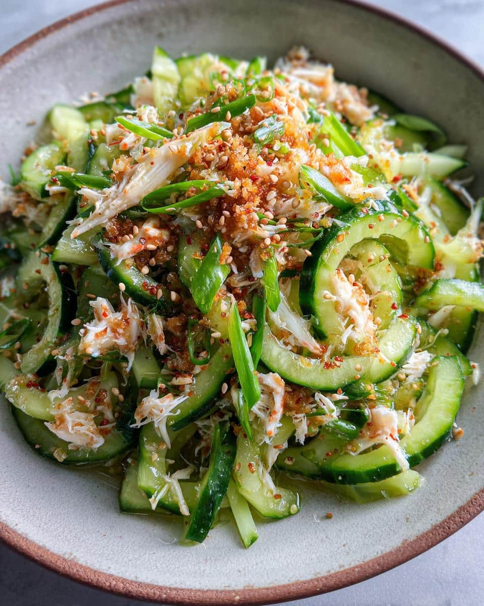asian cucumber salad with crab meat - detail 3