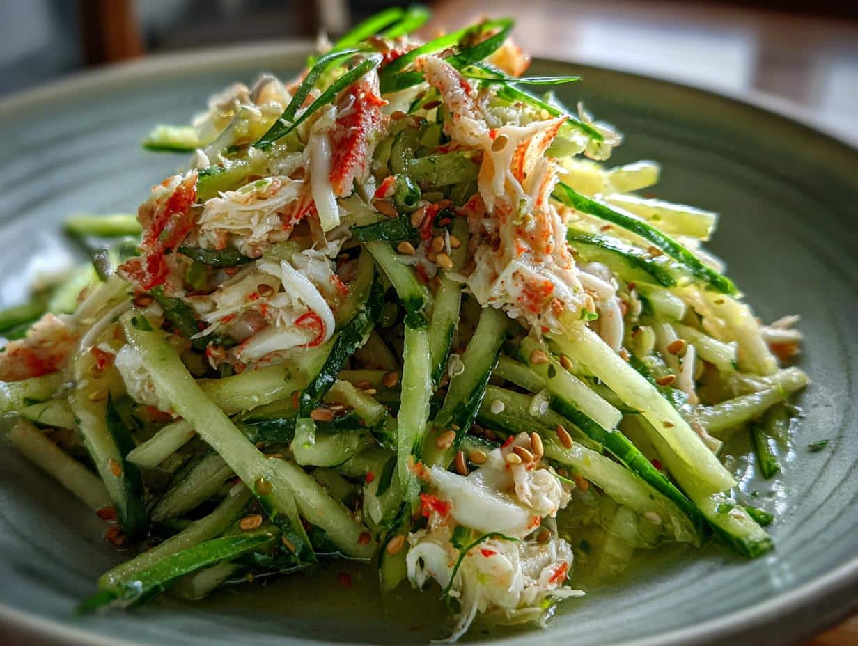 asian cucumber salad with crab meat