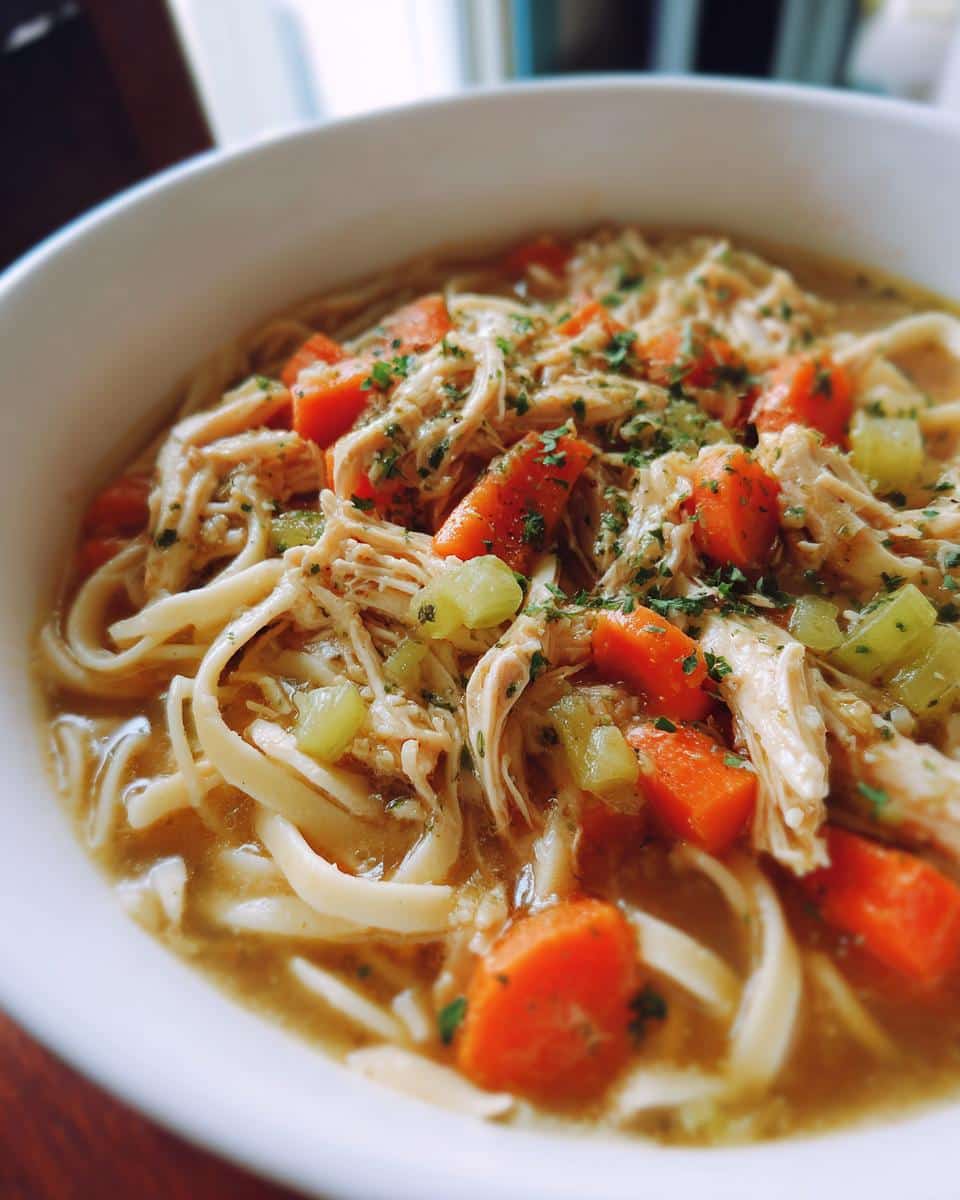 chicken noodle soup crock pot - detail 1