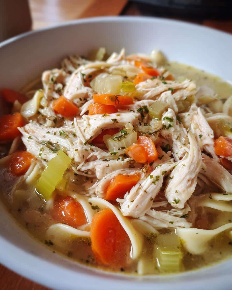 chicken noodle soup crock pot - detail 2