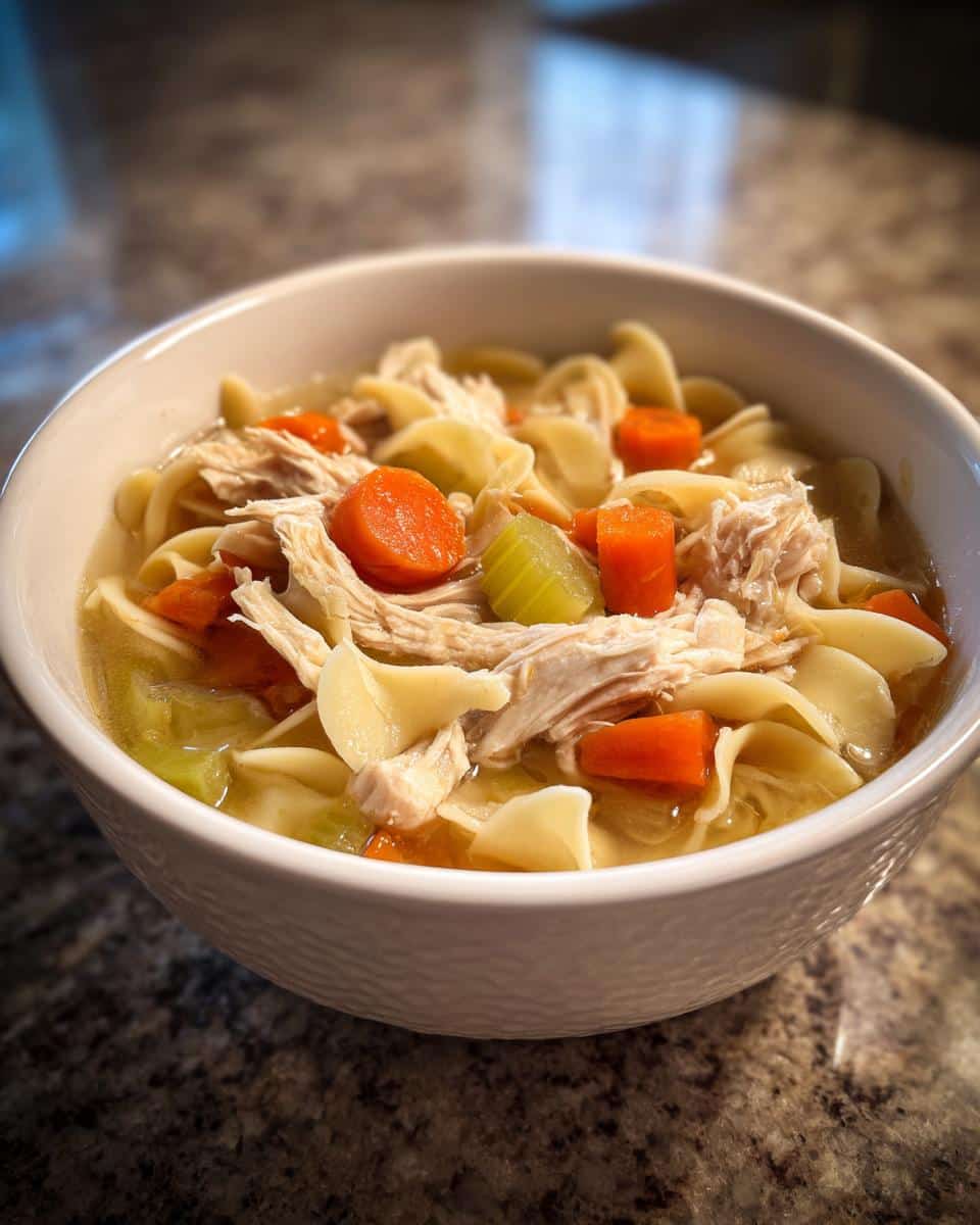 chicken noodle soup crock pot - detail 3