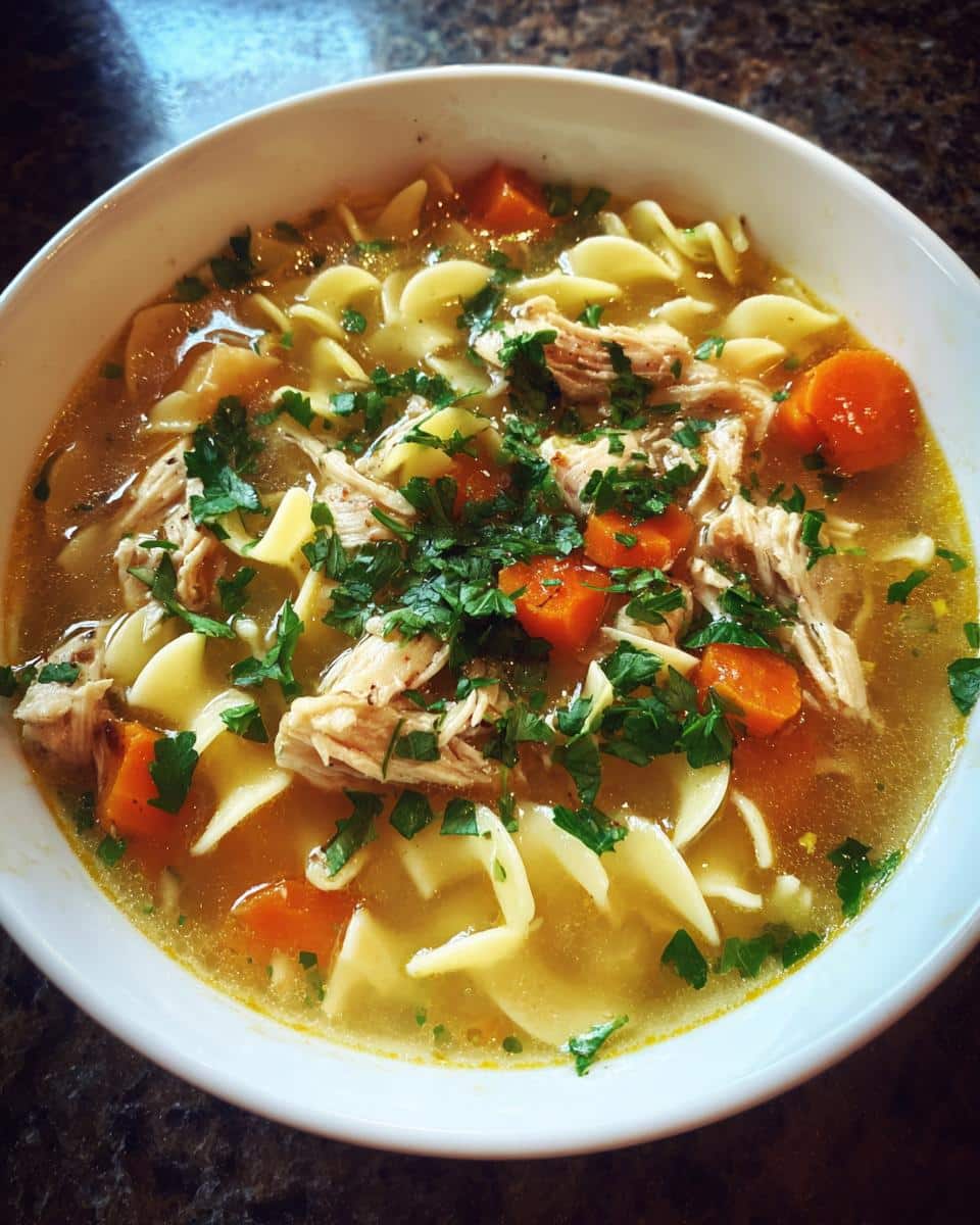 chicken noodle soup homemade - detail 2