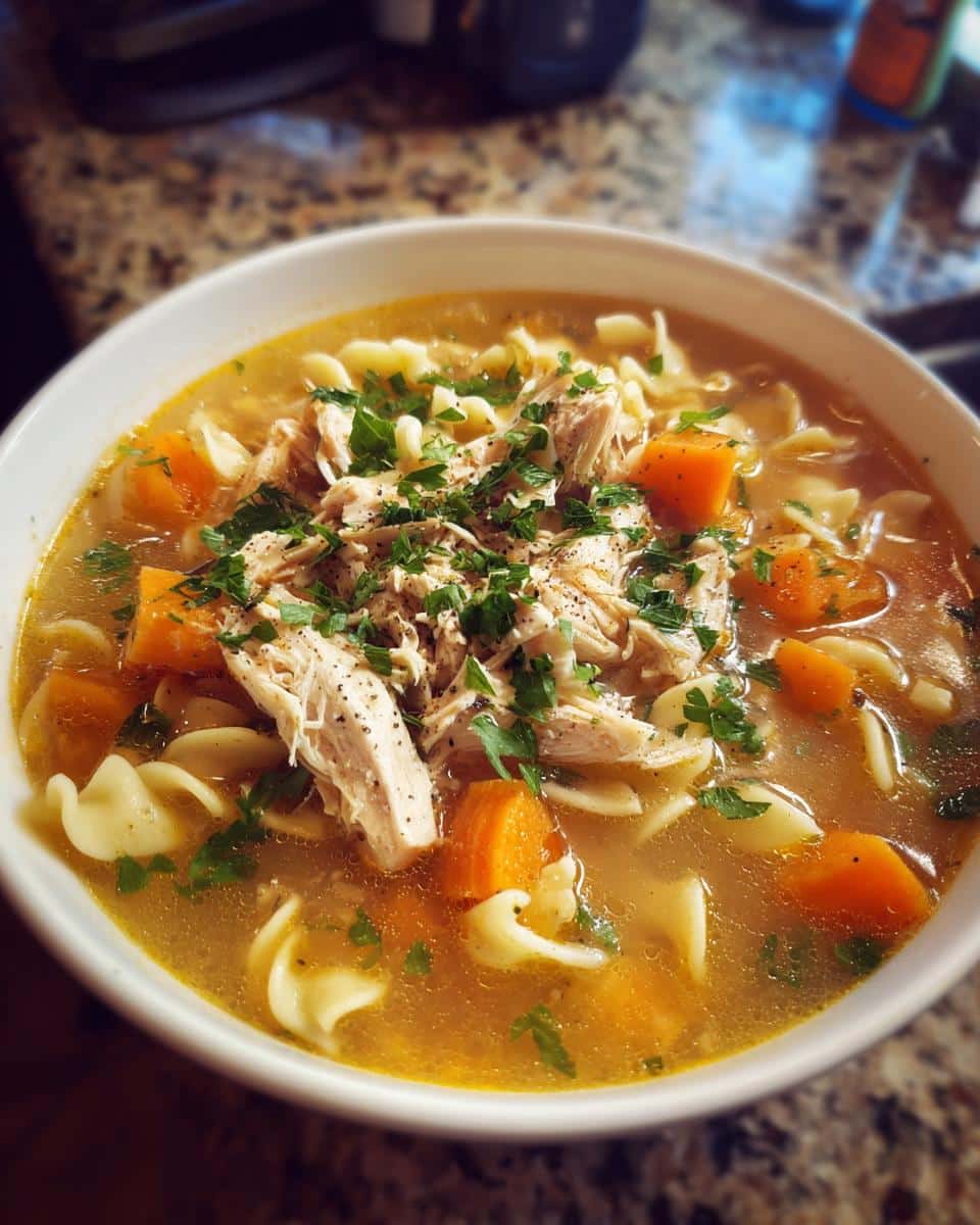 chicken noodle soup homemade - detail 3