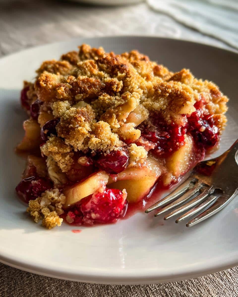 cranberry apple crisp - detail 4