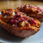 cranberry apple twice-baked sweet potatoes