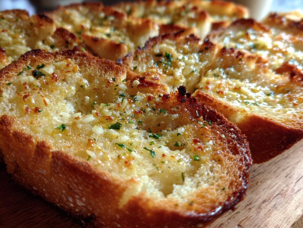 garlic bread with sliced bread