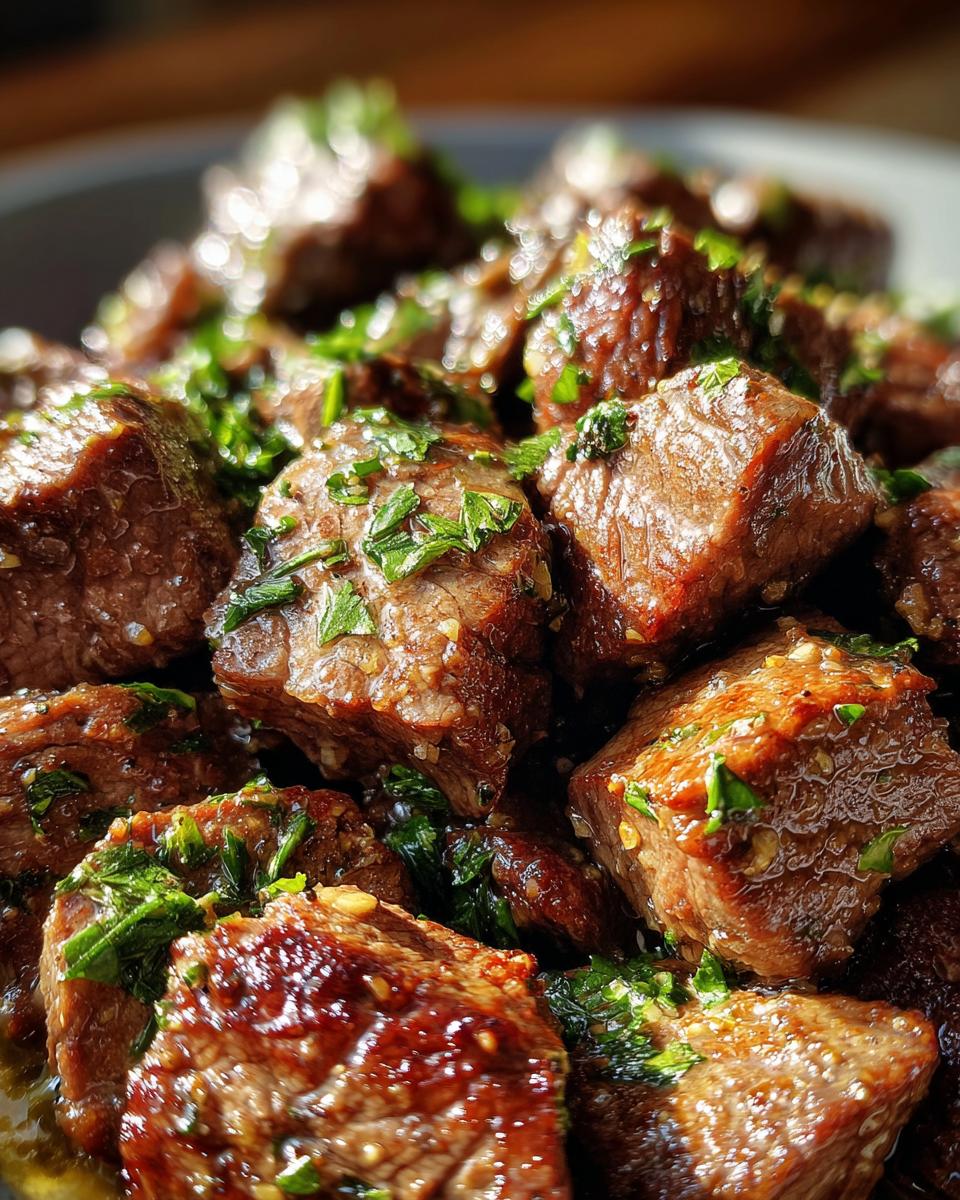 garlic butter steak bites crockpot - detail 1