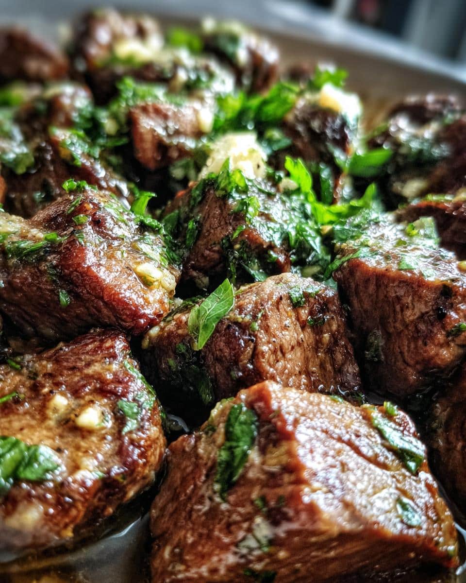 garlic butter steak bites crockpot - detail 3