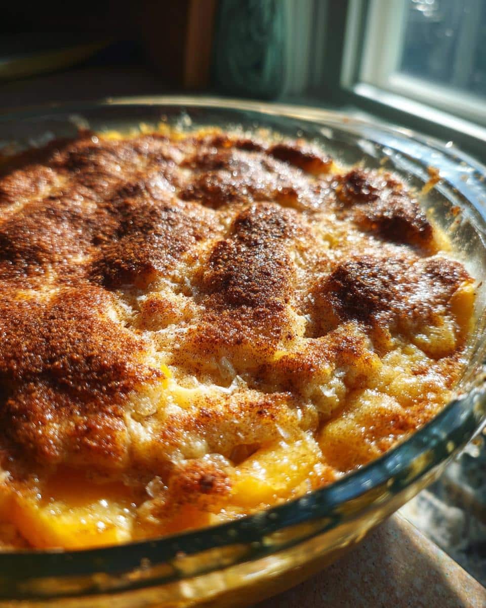 peach cobbler dump cake - detail 3