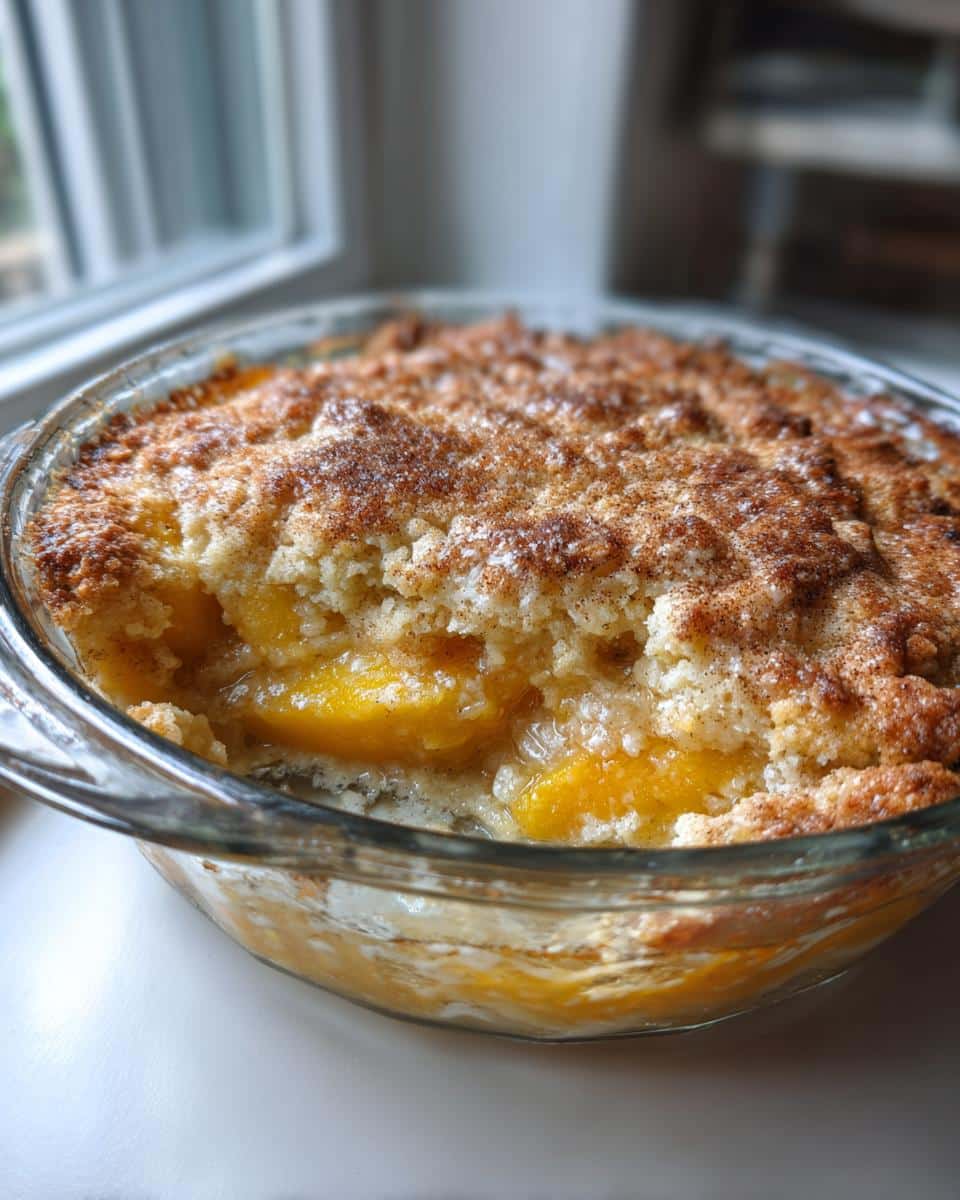 peach cobbler dump cake - detail 4
