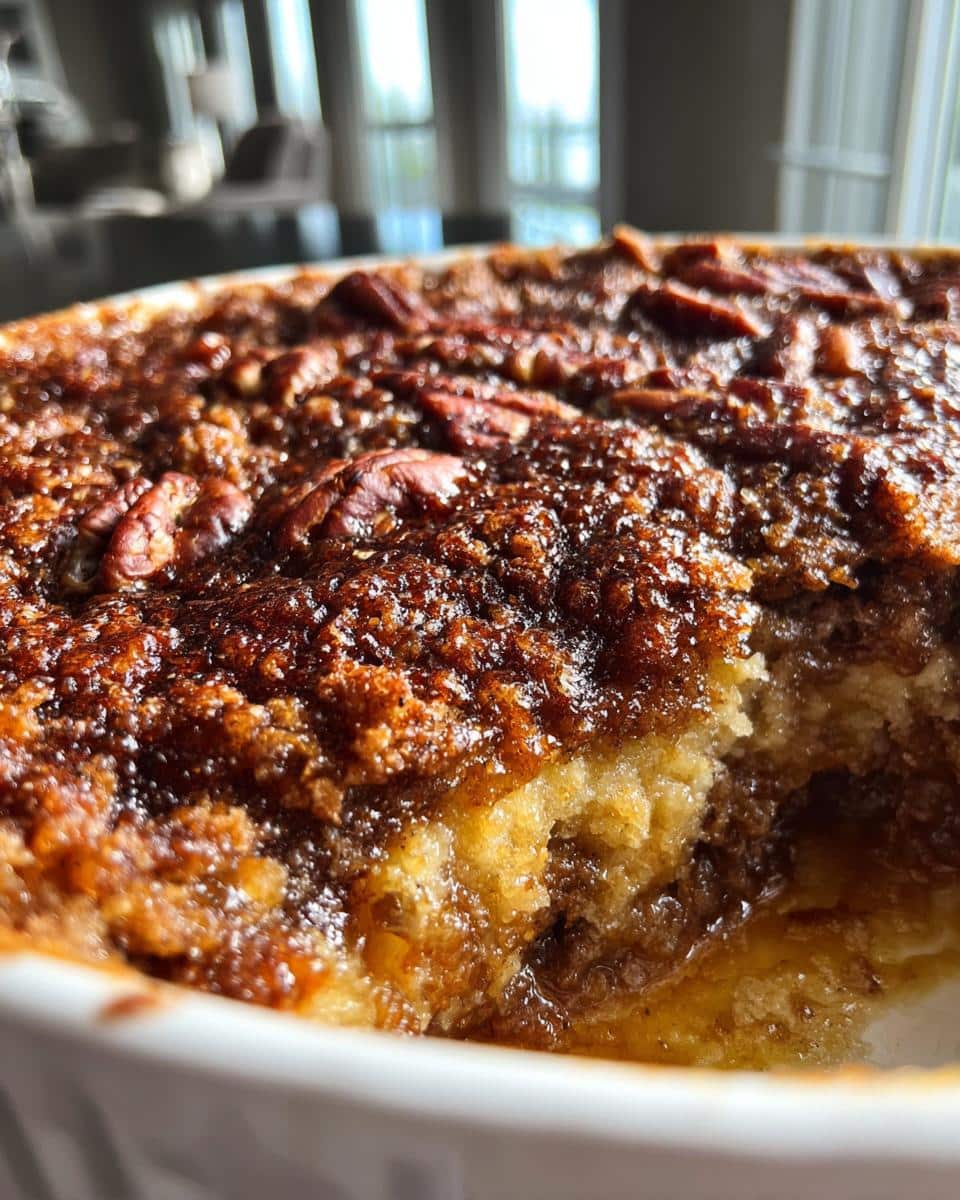 pecan pie cobbler - detail 1