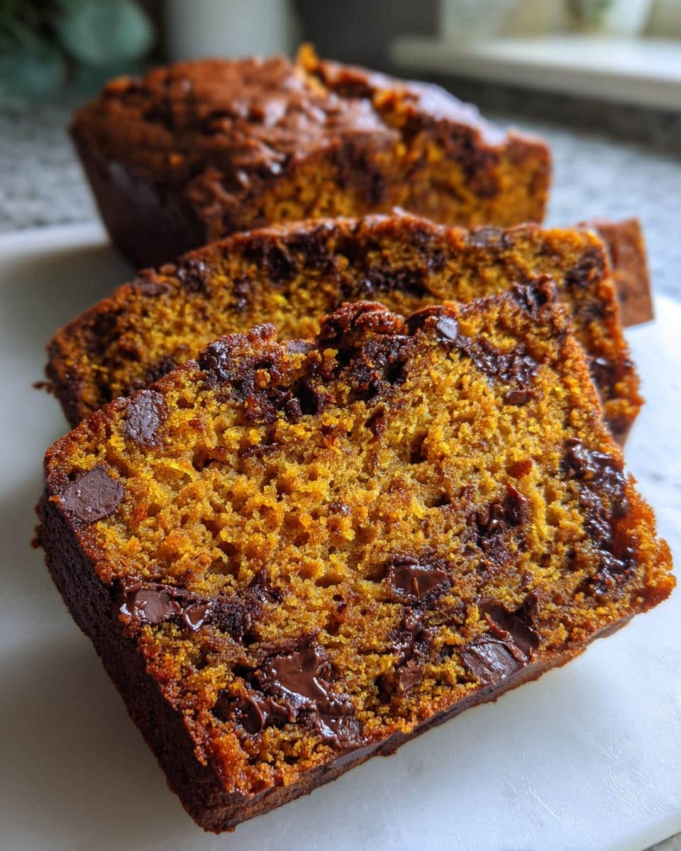 pumpkin bread with chocolate chips - detail 1
