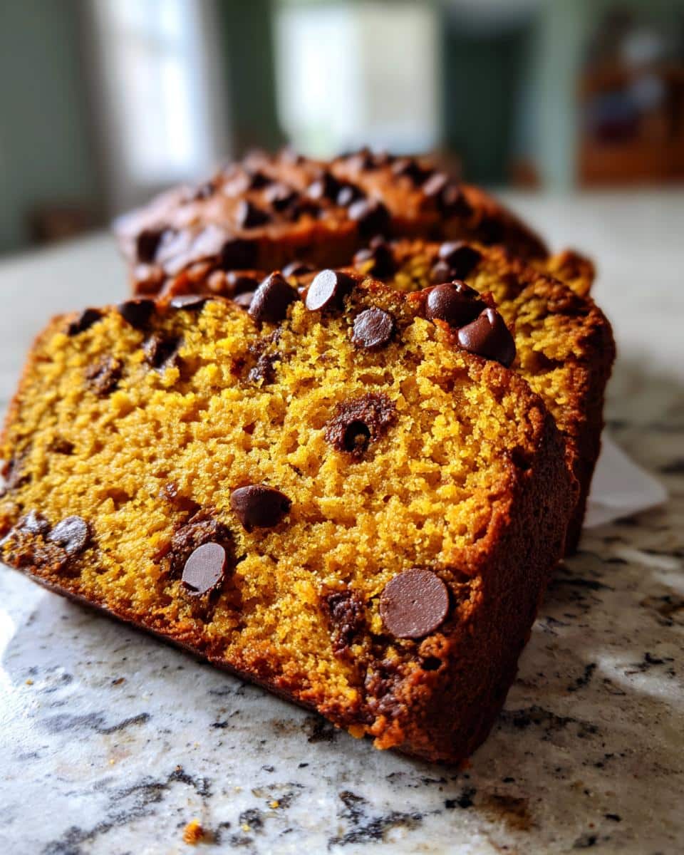 pumpkin bread with chocolate chips - detail 2