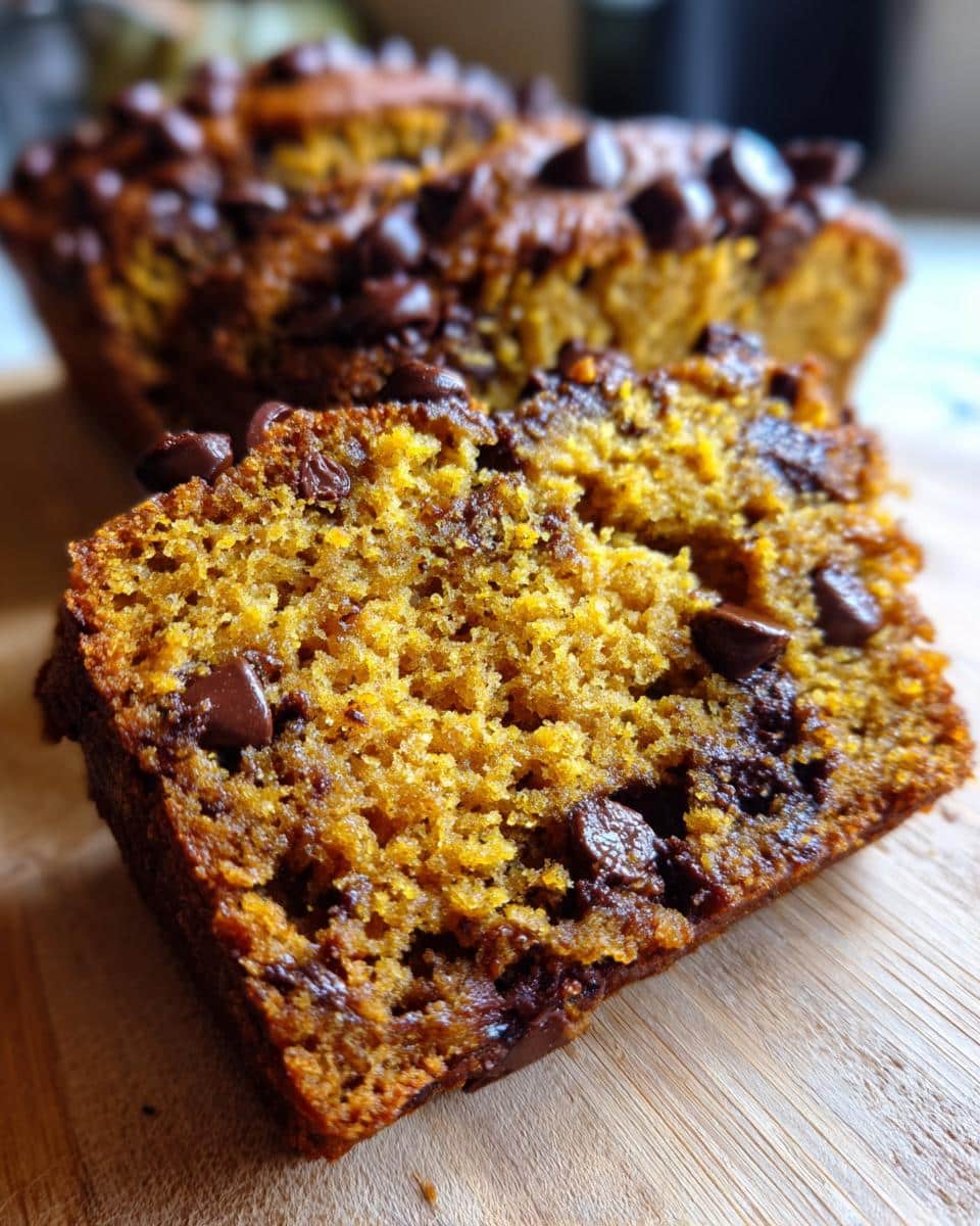 pumpkin bread with chocolate chips - detail 3