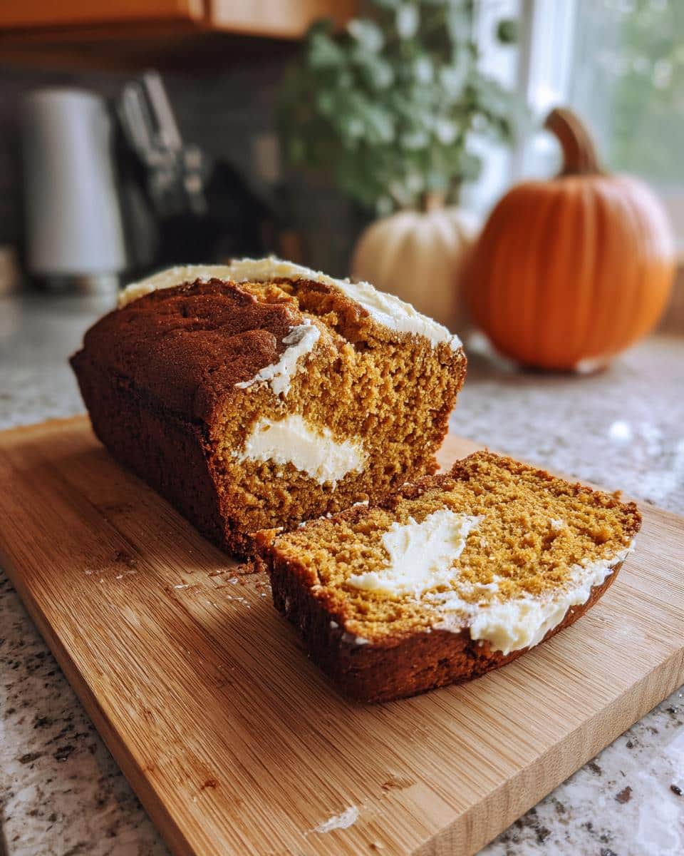 pumpkin bread with cream cheese - detail 1