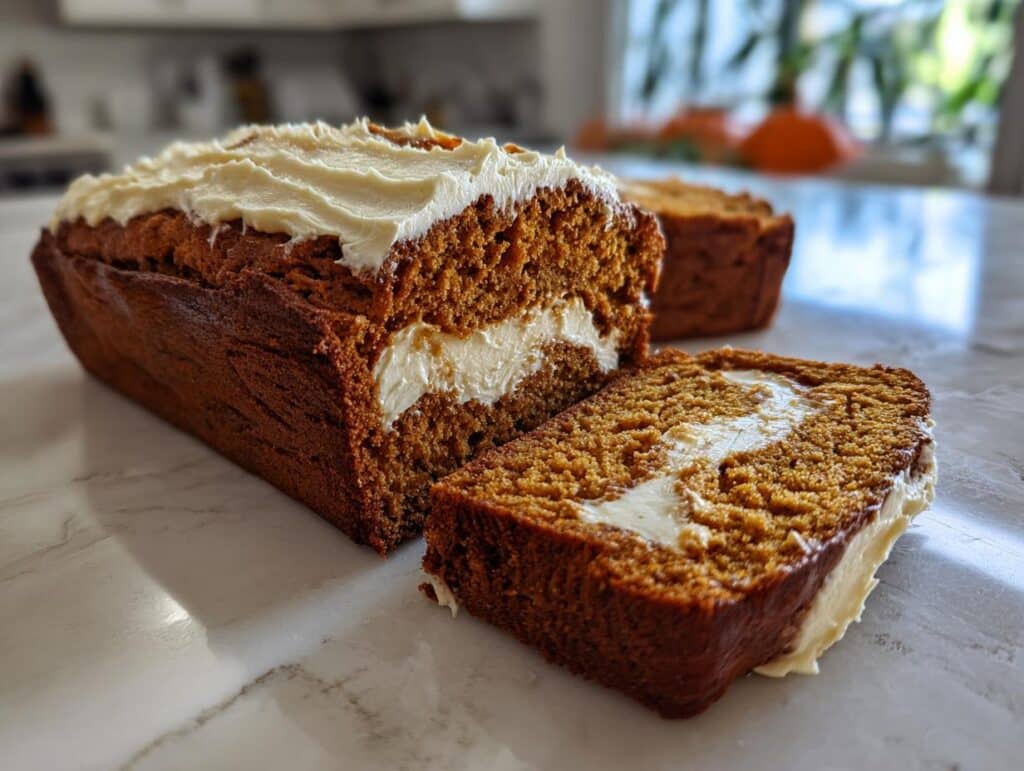 pumpkin bread with cream cheese