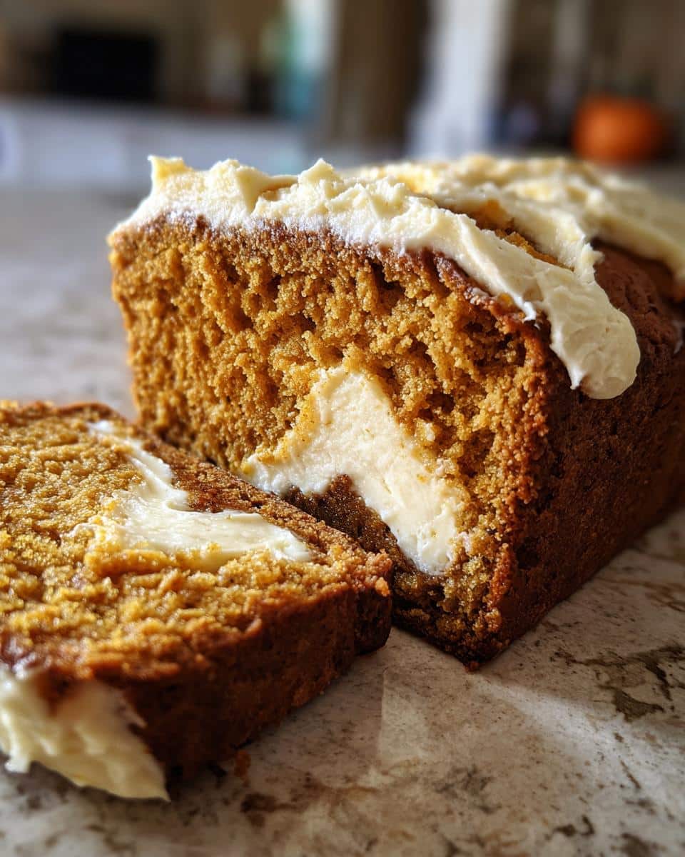 pumpkin bread with cream cheese - detail 2