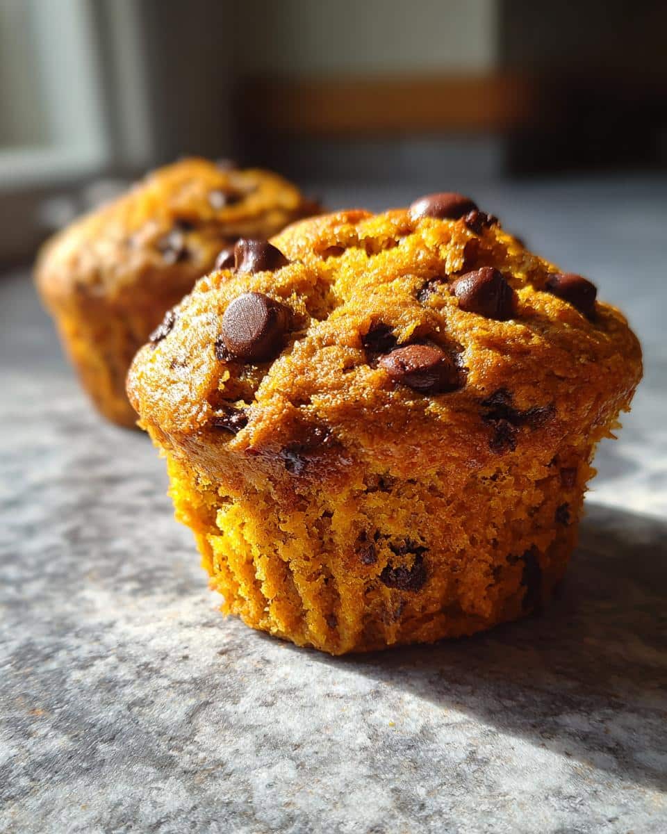 pumpkin chocolate chip muffins - detail 3