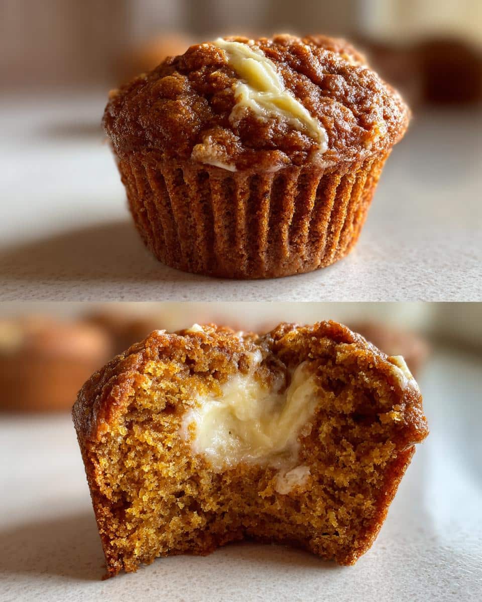 pumpkin muffins with cream cheese - detail 1