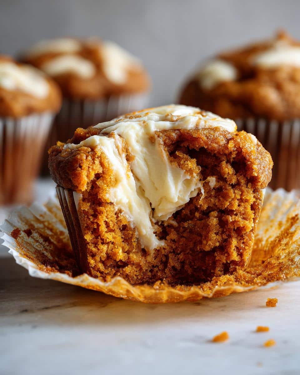pumpkin muffins with cream cheese - detail 3